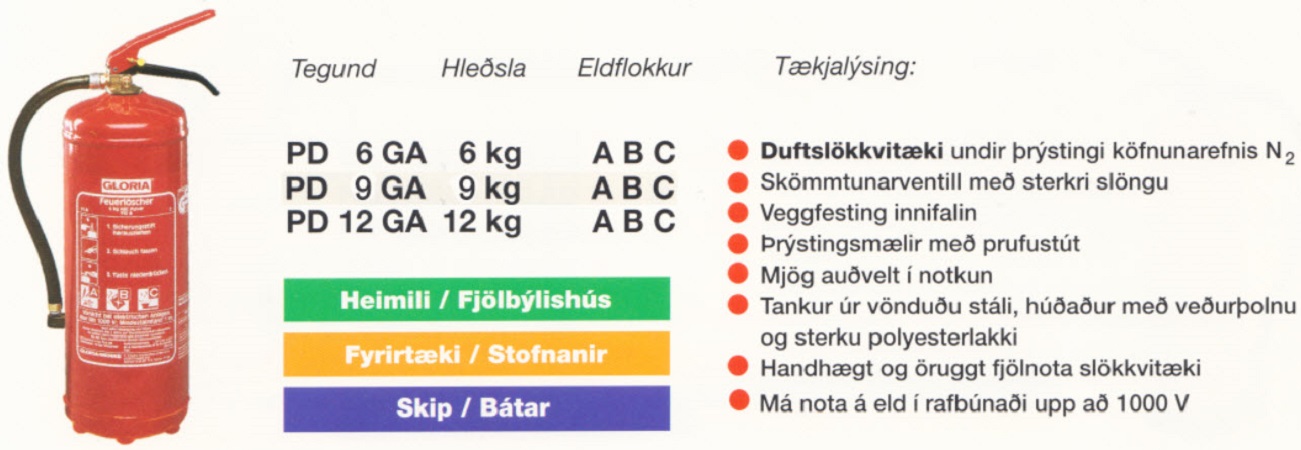 Duftslökkvitæki, 6 kg 34A 233B C